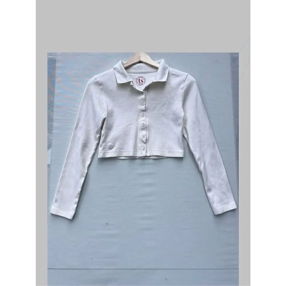 Teenz Shop Girl Crop Polo Top botton down size L/XL